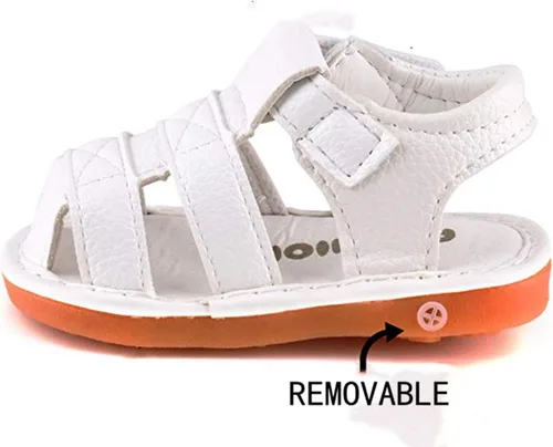 Miniatura 6 de WILLFUN Sandalias chirriantes de verano para bebé, niño, niña, suela de goma de primera calidad, puntera cerrada, antideslizantes, zapatos