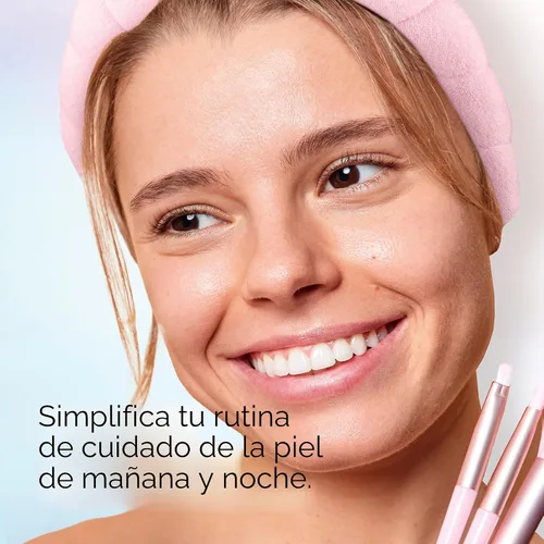 Miniatura 5 de Conair Diadema de spa para maquillaje y lavado facial, diseño de burbujas rosas, 1 unidad, diadema ultraabsorbente de microfibra para lavarse