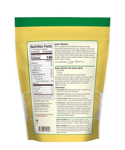 Miniatura 2 de Bob's Red Mill Sémola de Maíz Orgánica / Polenta, 24 oz (Paquete de 1) - Vegano, Kosher