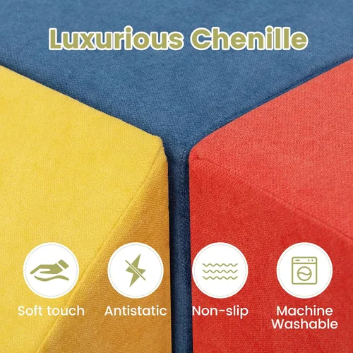 Miniatura 4 de INFANS Juguetes de escalada para niños pequeños, juego de 6 piezas de bloques de espuma suave para trepar y gatear con estructura de actividad