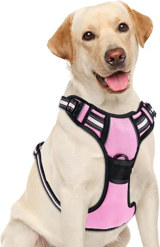 Miniatura 7 de Arnés para perro sin tirones, chaleco ajustable reflectante con clip frontal para mascotas con asa de fácil control para perros medianos y grandes