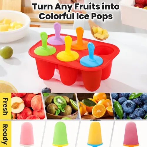 Miniatura 6 de Moldes de silicona para paletas pequeñas, sin BPA para niños, niños pequeños y bebés, moldes reutilizables para paletas de hielo, mini moldes