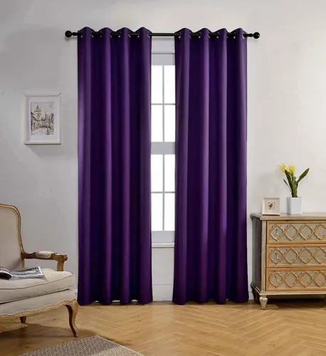 Miniatura 15 de Miuco paneles de cortina de oscurecimiento con arandelas, cortinas opacas con textura para salón, juego de 2