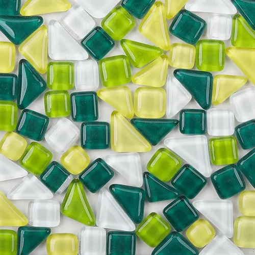 Miniatura 10 de Azulejos de mosaico de 7.05 oz, paquete de azulejos de mosaico de vidrio de cristal, suministros para decoración del hogar, manualidades, platos