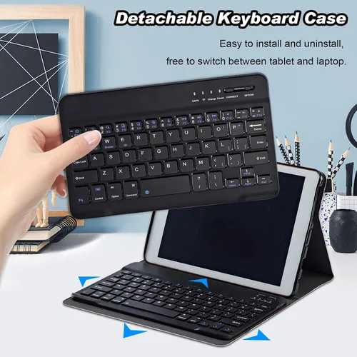 Miniatura 4 de DEGDFSGR Funda para Samsung Galaxy Tab A8 10.5 con teclado, teclado inalámbrico desmontable cierre magnético, funda protectora para Samsung Tab A8
