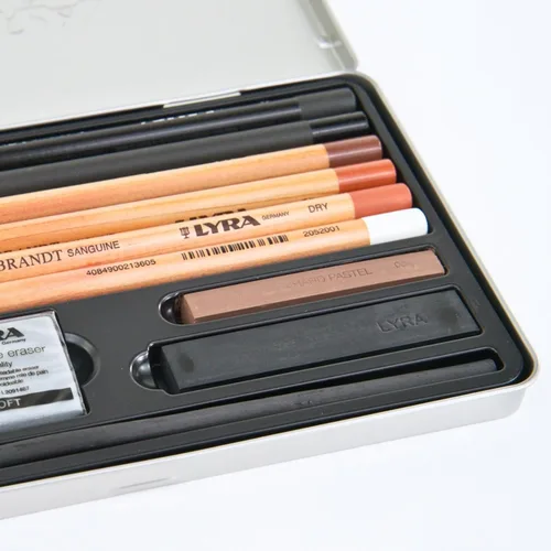 Miniatura 6 de Lyra Rembrandt - Juego de bocetos – 11 lápices de carbono surtidos para dibujar carbón pastel palos y accesorios para artistas – Variedad de lápices