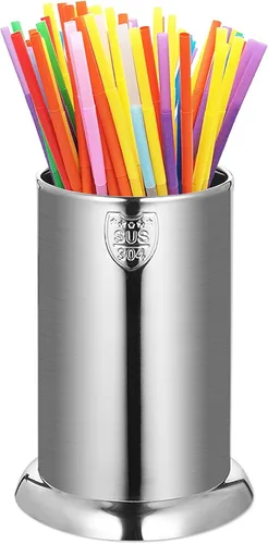 Miniatura 8 de Soporte de paja de acero inoxidable 304, dispensador de paja en la encimera, organizador de cocina para utensilios, cubiertos, gadgets, cucharas