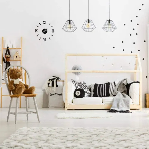 Miniatura 7 de Fdit Reloj de pared 3D DIY reloj de pared silencioso reloj de pared DIY moderno reloj decorativo digital para oficina en casa 19.7 in (plata)