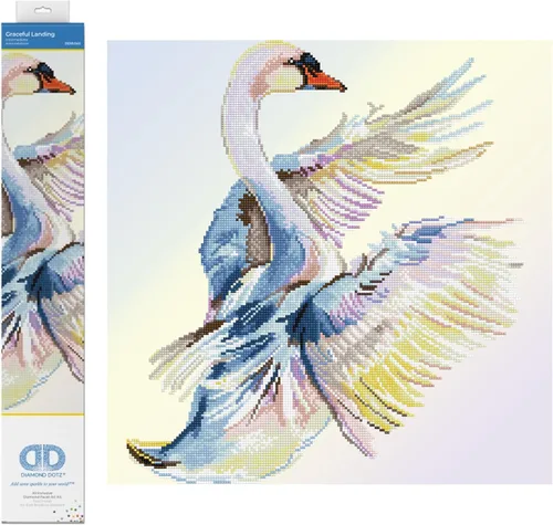 DIAMOND DOTZ Graceful Landing Bird - Kits de pintura de diamantes para adultos, kits de arte de diamantes, un kit de manualidades creativo relajante