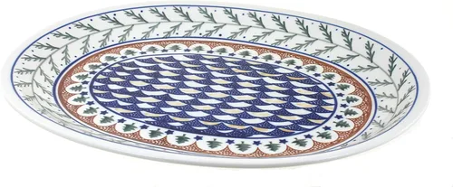 Miniatura 9 de Blue Rose Polish Pottery – Plato grande de pavo real azul – 14 x 8.2 pulgadas – Plato único para cenas, muy duradero y apto para lavavajillas