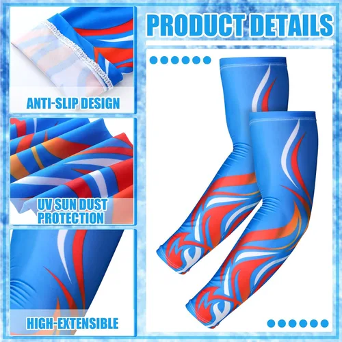 Miniatura 17 de JenPen 4 Pair Arm Sleeves UV Cooling Sun Protection Arm Sleeves Sports Compression for Men to Cover Tattoo