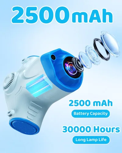 Miniatura 5 de Cámara para niños con proyector, videocámara de video digital 1080P, cámara fotográfica de 48 MP, cámara portátil para niños pequeños, regalo de Azul
