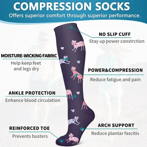 Miniatura 48 de 6 Pack Copper Compression Socks for Women and Men Circulation-Best Support for Medical, Running,Nursing,Athletic