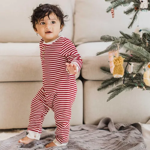 Miniatura 4 de Burt's Bees Baby Baby Boys' Long Sleeve Buttoned One piece Romper Jumpsuit