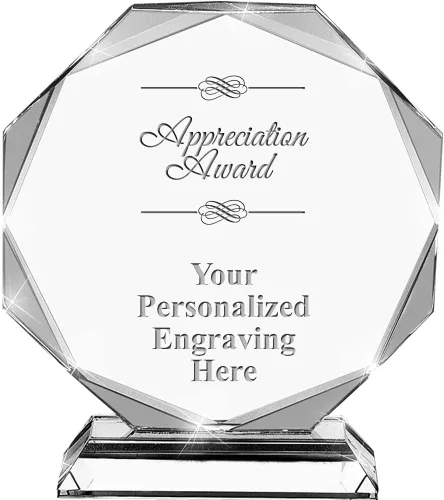 Miniatura 6 de Premio de cristal personalizado de 6.75 pulgadas con grabado - Premios de trofeos personalizados