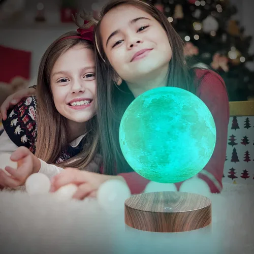 Miniatura 6 de Lámpara de luna levitante de 16 colores flotante y giratoria, luz nocturna de luna LED con control remoto, levitación magnética, impresión 3D, Luna