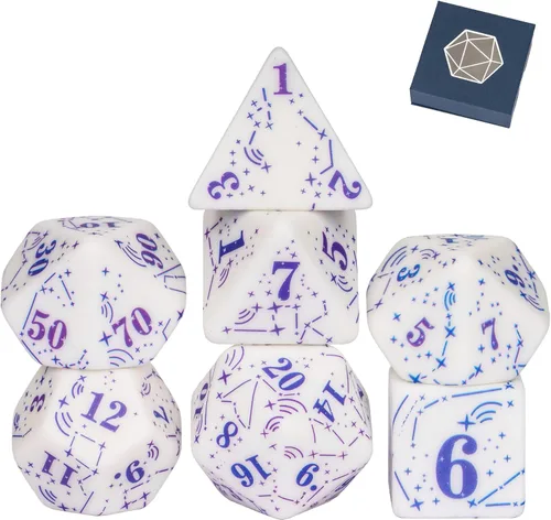 Miniatura 11 de Juego de dados de resina para DND, juego de 7 dados poliédricos negros D&D rellenos con papel de colores brillantes para juegos de rol