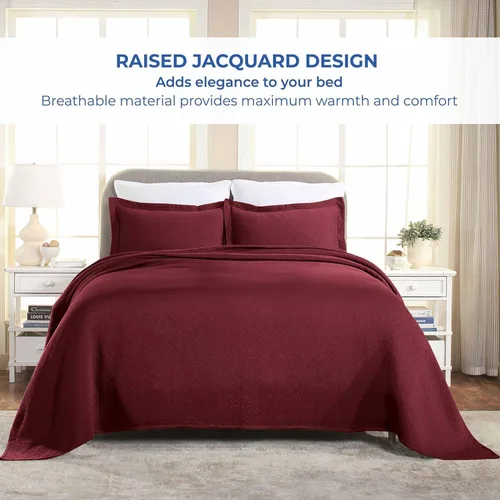 Miniatura 8 de Superior Colcha de Tejido de Cesta 100% Algodón con Fundas, Ropa de Cama Jacquard Matelassé de Algodón Premium para Todas las Estaciones, Cesta