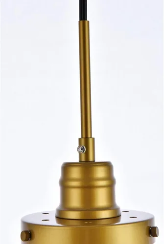 Miniatura 5 de Lye - Colgante de metal de 1 luz de mediados de siglo en latón