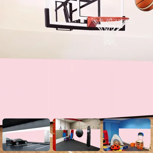 Miniatura 9 de Almohadillas de pared acolchadas para gimnasio, alfombrillas de pared de baloncesto, almohadillas de pared de espuma de 2 pulgadas de grosor, Gris