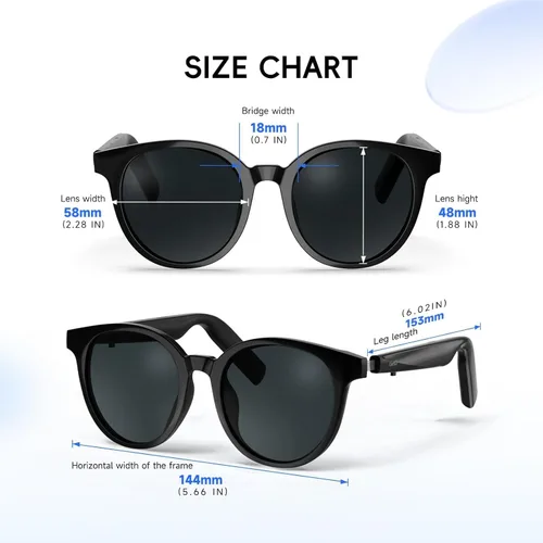 Miniatura 7 de GetD Gafas de sol inteligentes 2026 para hombres y mujeres, gafas de sol inteligentes impulsadas por ChatGPT con traducción de 145 idiomas, lentes