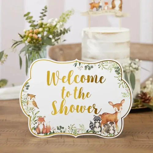 Miniatura 5 de Kate Aspen Decoraciones de baby shower de bosque, kit de letreros decorativos (8 letreros diferentes, letrero de bienvenida para baby shower y más)