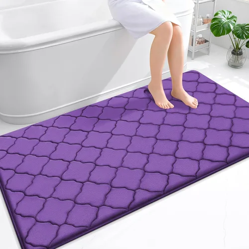 Miniatura 288 de OLANLY Alfombra de Baño de Espuma Viscoelástica de 24 x 16 pulgadas, Ultra Suave y Absorbente, Alfombras de Baño Antideslizantes, Cómodas, Lavables