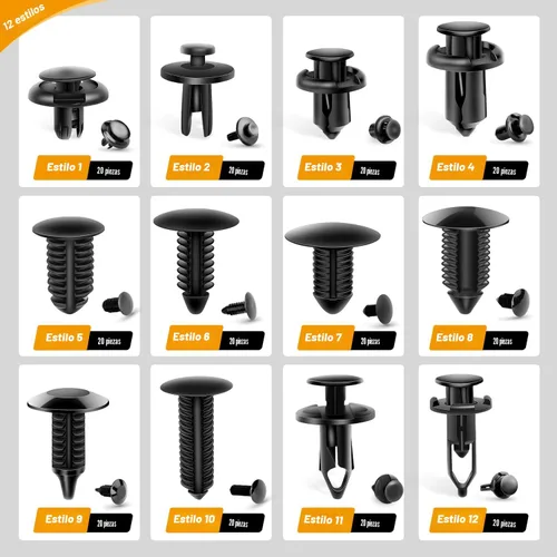 Miniatura 10 de GOOACC - Kit de 240 clips de retención a presión para automóvil, remaches de plástico y sujetadores, clips para guardabarros, paneles y tapicería