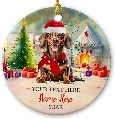 Miniatura 30 de Adorno de cerámica de Alaska Malamute de Feliz Navidad, decoración personalizada de Papá Noel, perro de Alaska Malamute nombre de perro, decoración
