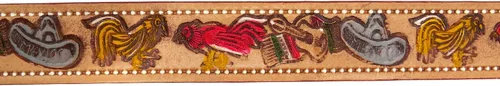 Miniatura 4 de Cinturón decorativo de piel para fiesta mexicana diseños tallados y pintados ropa de vaquero occidental para hombres y mujeres regalos temáticos