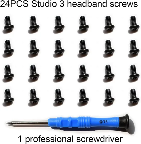 Miniatura 4 de 24 tornillos de diadema Studio 3, piezas de repuesto para auriculares Beats Studio Pro/3/2/1 (negro)