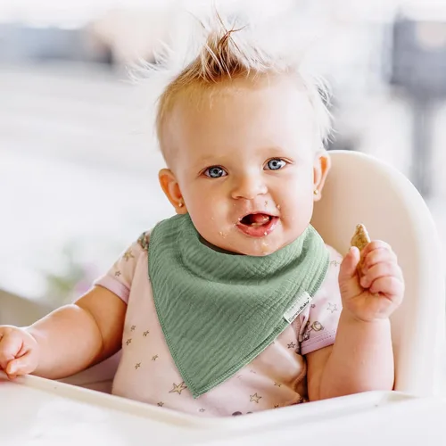 Miniatura 4 de Baberos de muselina para niños y niñas, paquete de 10 baberos súper absorbentes para bebé, bandana para dentición y babeo, 100% algodón suave