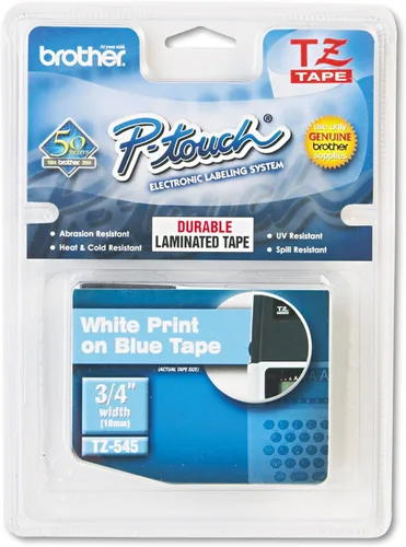 Miniatura 41 de Brother Cinta de etiquetas P-Touch TZe negra con impresión en azul (TZe541), laminada, 3/4 pulgadas x 26.2 pies (0.709 in x 26.2 ft)
