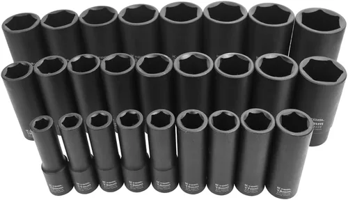 Miniatura 4 de K Tool International 38202 Juego de llaves de vaso de impacto métricas profundas con unidad de 1/2 pulgada para garajes, talleres de reparación