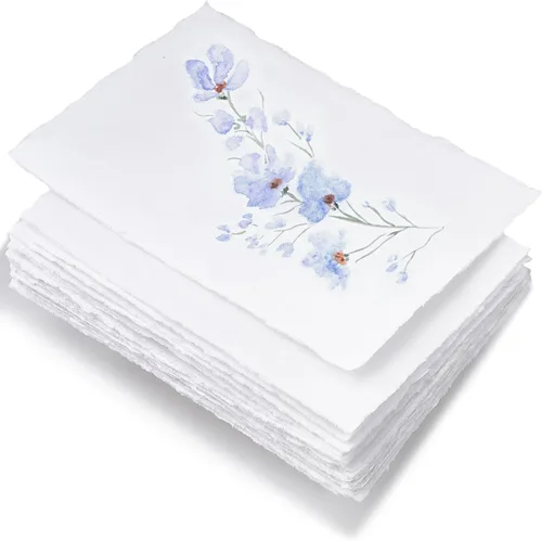 Wanderings Papel A4 hecho a mano con borde deckled – 8.3 x 11.7 pulgadas, 150 GSM, 50 hojas de papel texturizado – Acuarela ligera, dibujo,