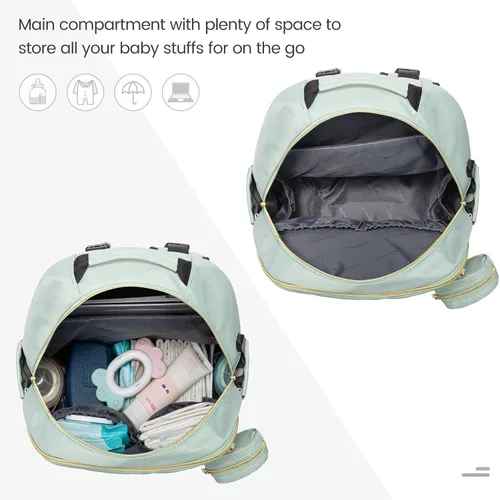 Miniatura 6 de LOVEVOOK - Mochila para pañales, bolso acolchado para bebé con cambiador y porta chupón, mochila impermeable de viaje para pañales para niños