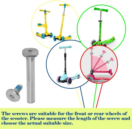 Miniatura 3 de Piezas de Scooter para Niños Hex Lock para Delantero y Trasero Masculino y Femenino M8 Tornillos para Ejes de Reparación de Herramientas