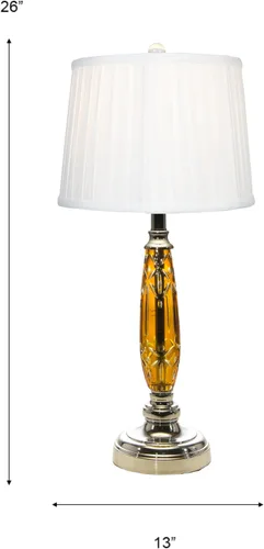 Miniatura 3 de Dale Tiffany GT21189 Lámpara de mesa ámbar brillante 24% plomo cristal, cromo pulido, multicolor
