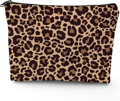 Miniatura 10 de Bolsa de maquillaje de leopardo, de gran capacidad, portátil, para artículos de tocador, bolsa de cosméticos para mujeres, bolsa de viaje