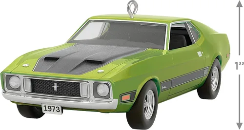 Miniatura 5 de Hallmark Keepsake Adorno navideño colgante 2023, Coches clásicos americanos 1973 Ford Mustang Mach 1 2023, Adorno de metal, Regalos