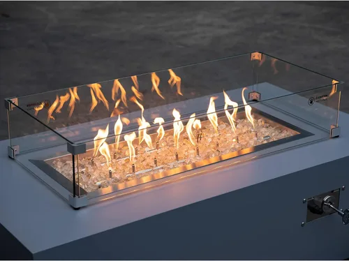 Miniatura 14 de Stanbroil - Vidrio de fuego de 10 libras – Cristal de fuego templado reflectante de 1/2 pulgada para chimenea de hoguera, azul Pacífico reflectante