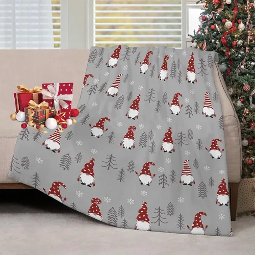 Miniatura 14 de Manta Navideña de Franela con Diseño de Bastón de Caramelo, Manta de Sofá Súper Suave y Cálida, Manta de Cama, Decoración Navideña de las Fiestas