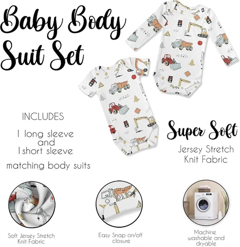 Miniatura 24 de Sweet Jojo Designs Baby Clothes Bodysuit Short Long Sleeve Newborn Infant Bodysuits