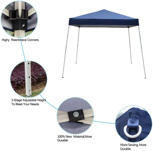 Miniatura 6 de Tienda desplegable de 10 x 10, tienda plegable impermeable portátil para uso doméstico con bolsa de transporte