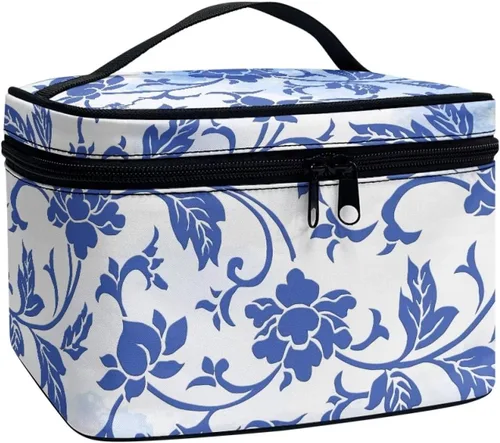Miniatura 18 de Flashideas Bolsa de maquillaje para cosméticos Almacenamiento vertical Bolsa de maquillaje de viaje de gran capacidad, Caballo Azteca 1