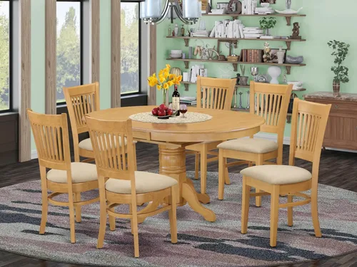Miniatura 2 de East West Furniture AVVA5-LWH-C - Juego de mesa de comedor de 5 piezas, incluye una mesa de cocina ovalada con hojas de mariposa y 4 sillas