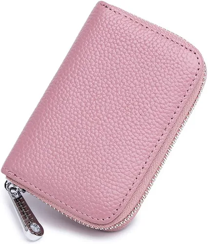 Miniatura 2 de EASTNIGHTS Cartera de cuero genuino para tarjetas de crédito RFID con cremallera