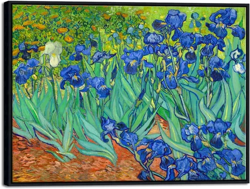 Miniatura 10 de Wieco Art Lienzo enmarcado para pared, impresiones de lirios de Van Gogh, flores famosas, pinturas al óleo, reproducción moderna de lienzo giclée