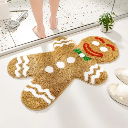 Bonita alfombra de baño de hombre de jengibre de dibujos animados, divertida alfombra de baño, suave, absorbente, antideslizante, lavable a máquina