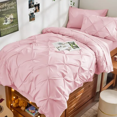 JOLLYVOGUE Juego de edredón tamaño individual de 5 piezas – Juego de ropa de cama tamaño individual en una bolsa para todas las estaciones, juegos